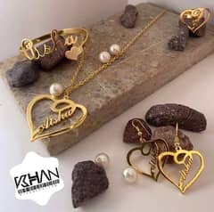 21 karat gold plated full set , Locket Earrings Ring Bracelet with box
