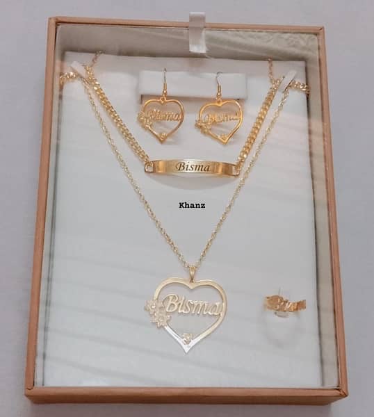 21 karat gold plated full set , Locket Earrings Ring Bracelet with box 1
