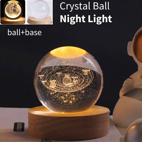 3d Solar System Crystal Ball Night Light | Crystal Ball Night Light Wi 1