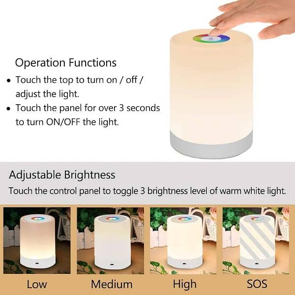 SMART RGB BEDSIDE TABLE LAMP DIMMABLE 1
