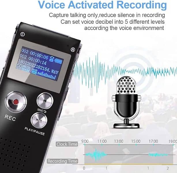 16GB Digital Voice Recorder with Playback 3072KBPS 2