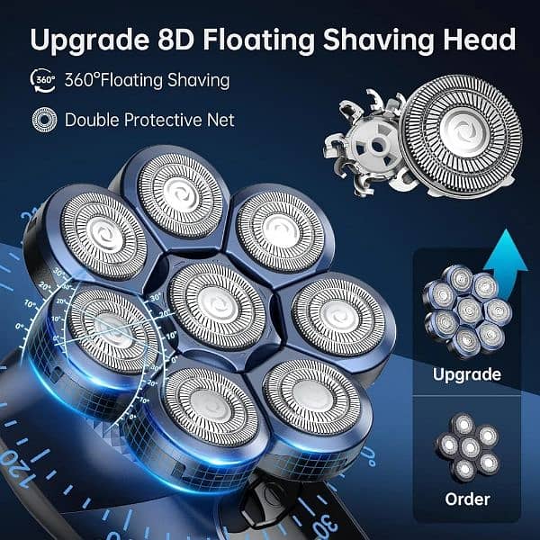 8D Head Shavers for Bald Men, Bazivve Upgraded Men's Rotary Shaver 2