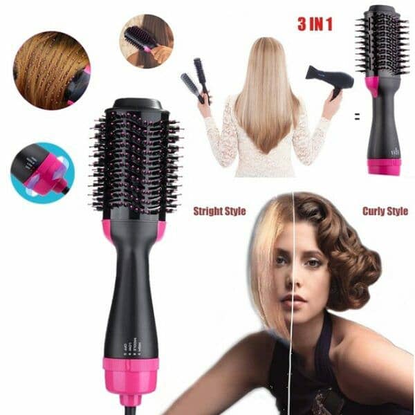 3-in-1 Hair Brush, Hair dryer, Straightener 1