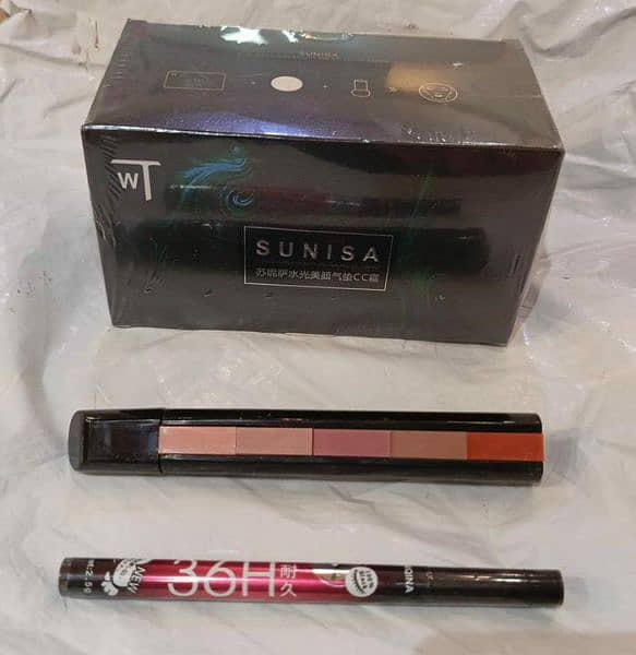 3 In 1 Makeup Deal | Sunisa Base + 5 in 1 Lipstick + eyeliner 0