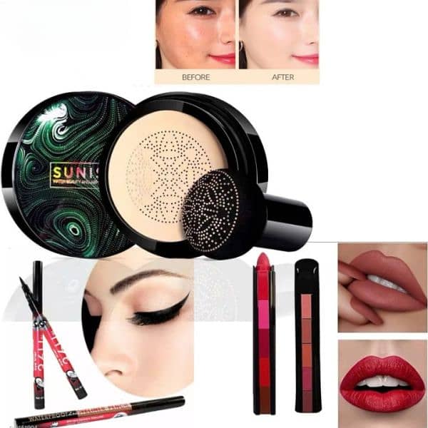 3 In 1 Makeup Deal | Sunisa Base + 5 in 1 Lipstick + eyeliner 2
