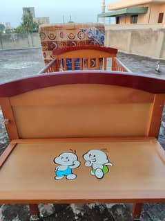 baby wooden cot with mattress
