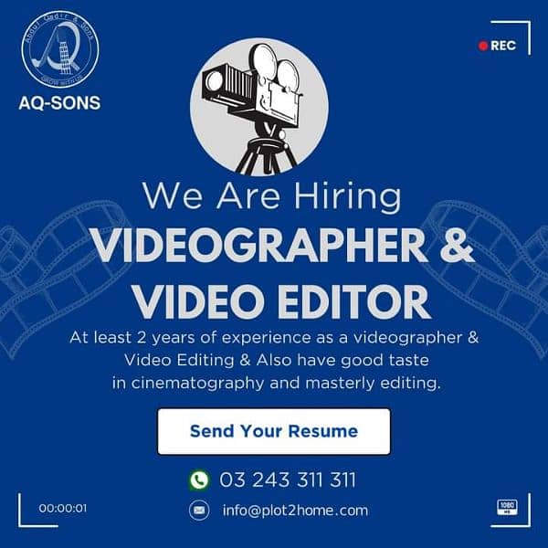 Hiring videographer sallery depends on work or decided in interview 0