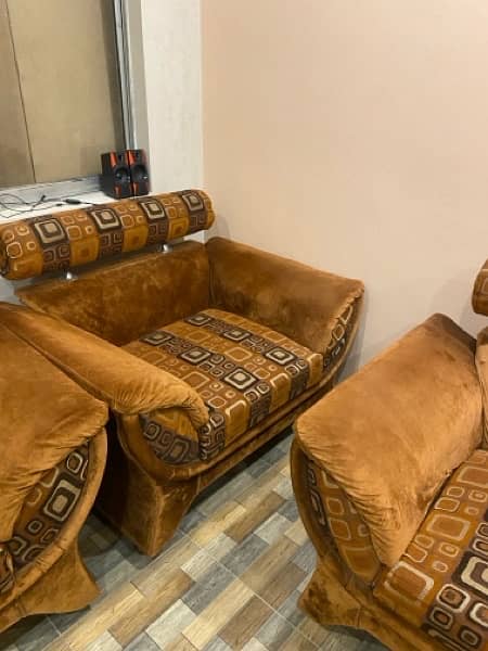 7 seater velvet and Jaquard sofa set 2