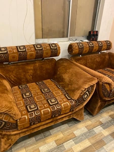 7 seater velvet and Jaquard sofa set 4