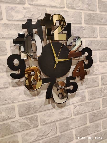 fancy mirror wall clock 2