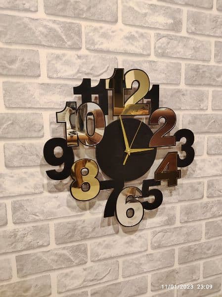 fancy mirror wall clock 3