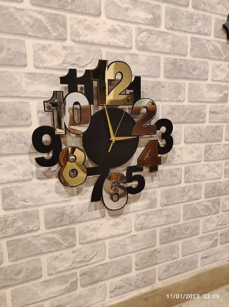 fancy mirror wall clock 4