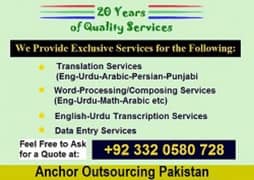 English Urdu Arabic Translation and Transcription Services Provided 0