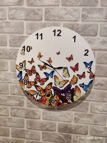 acrylic fancy wall clock with digital printing 1