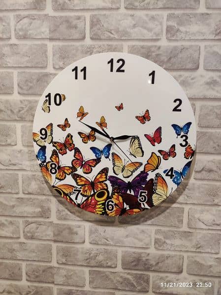 acrylic fancy wall clock with digital printing 2