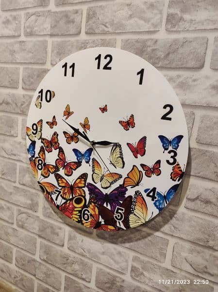 acrylic fancy wall clock with digital printing 3