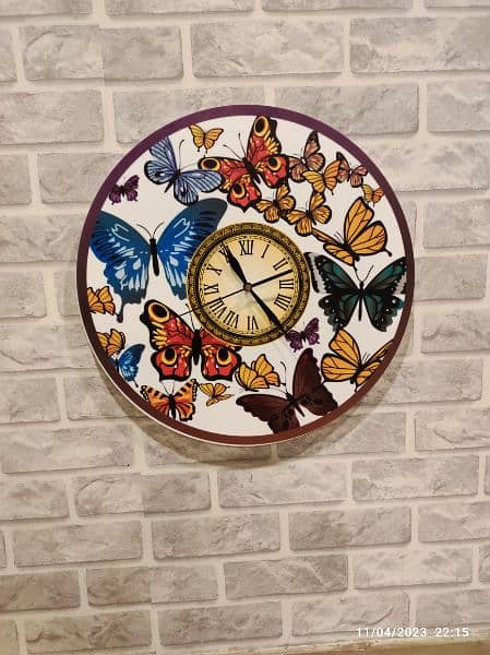 acrylic fancy wall clock with digital printing 5