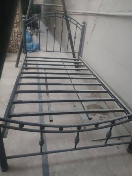 Iron bed with a 3-year-old mattress. 0