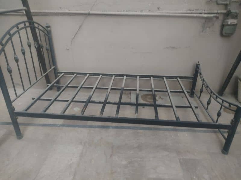 Iron bed with a 3-year-old mattress. 1