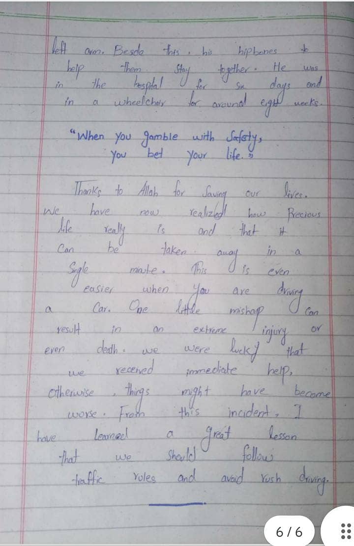 Handwriting assignment work 14