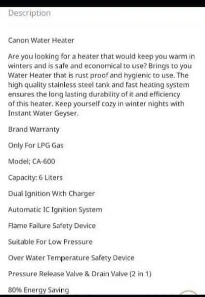 Instant water Geyser / Imported Water Heater / Energy Efficient Geyser 6