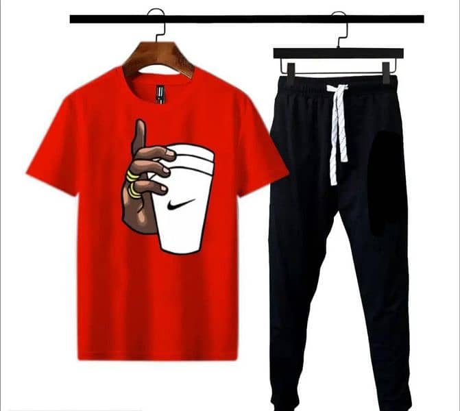 2 pcs Micro Polyester printed T shirt and Trouser 1