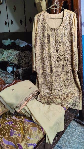 Walima Dress pure chiffon three piece dress for sale 2