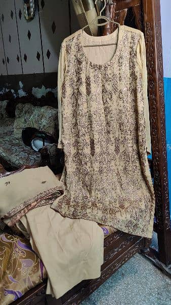 Walima Dress pure chiffon three piece dress for sale 3