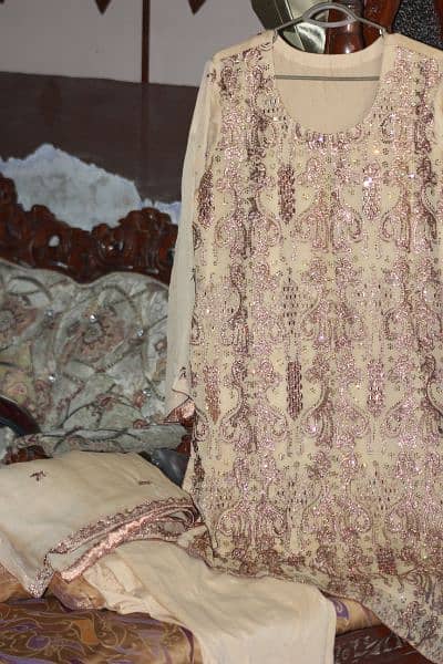 Walima Dress pure chiffon three piece dress for sale 6