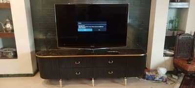 led rack console tv table media wall centre coffee table