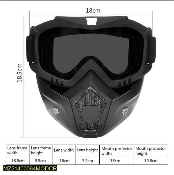 Sports Face Mask with Detachable Goggles 1