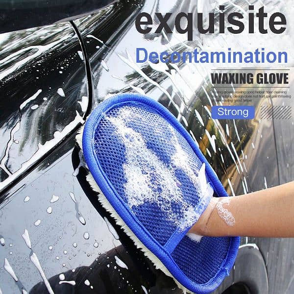 Car Cleaning Washing Cleaner Coral Microfiber Sponge Brush For 1