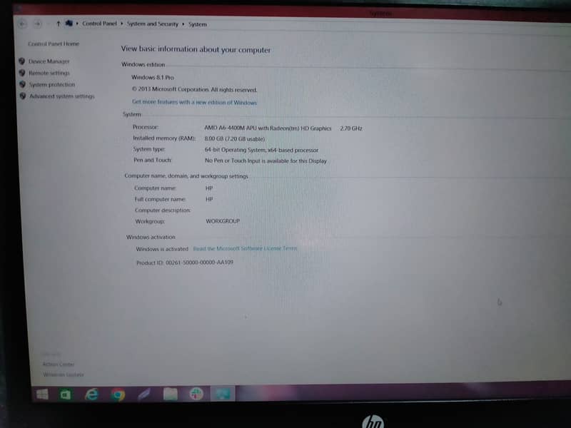 HP Probook AMD A6 8