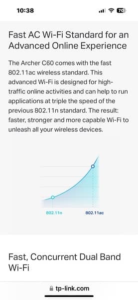 TP Link AC 1350 WiFi Router Dual Band/MU-MIMO Archer C60 2