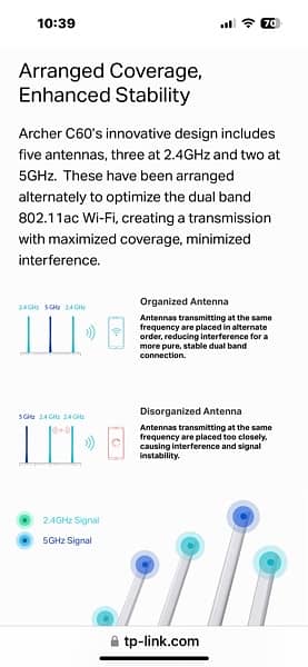 TP Link AC 1350 WiFi Router Dual Band/MU-MIMO Archer C60 5