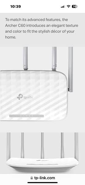TP Link AC 1350 WiFi Router Dual Band/MU-MIMO Archer C60 8