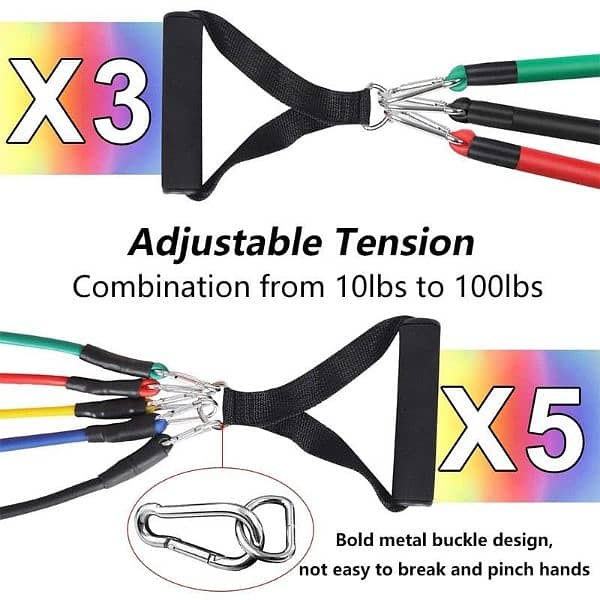 11(PCS) Power Exercise Resistance Band Set 5 In 1 Fitness Band 5