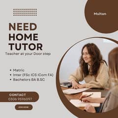 Professional Home Tutor at your door step Matric , F. sc ,Ics ,I com 0
