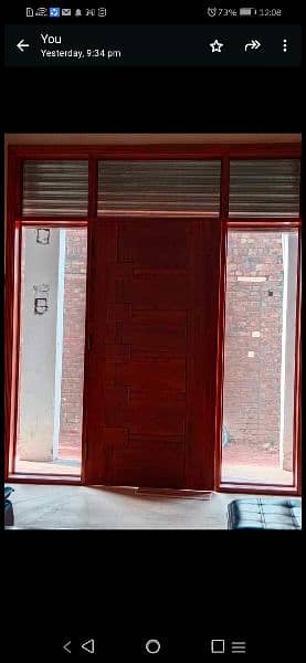 Fine quality wood door with glass. 2