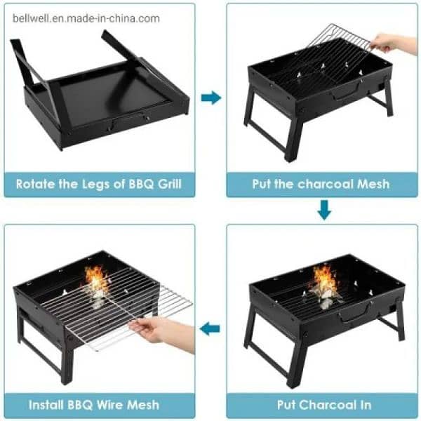 Folding Portable Outdoor Barbeque Charcoal Bbq Grill 4