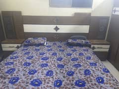 bed 6×6 with side tables. . dressing . 3 door wardropes . . Matress
