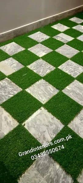 Artificial grass turf vinyl flooring wooden pvc by Grand interiors 1