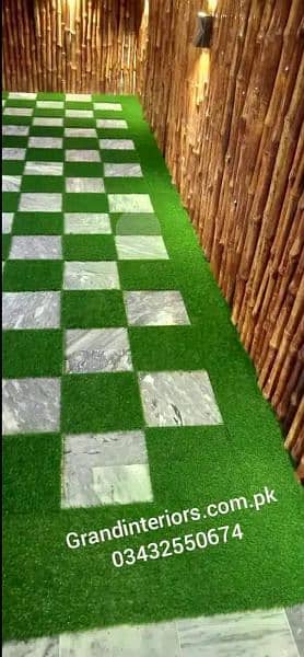 Artificial grass turf vinyl flooring wooden pvc by Grand interiors 2