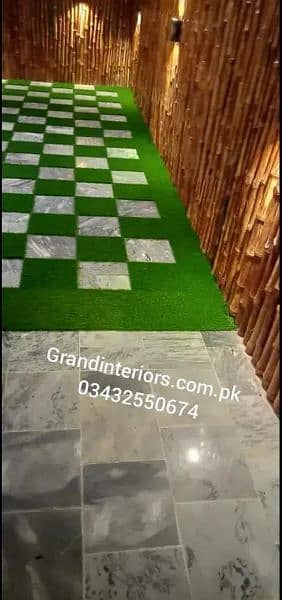 Artificial grass turf vinyl flooring wooden pvc by Grand interiors 3