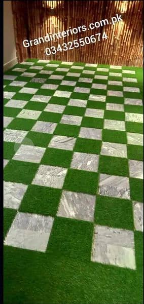 Artificial grass turf vinyl flooring wooden pvc by Grand interiors 4