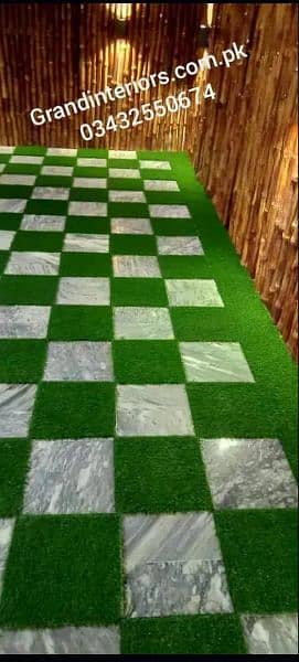 Artificial grass turf vinyl flooring wooden pvc by Grand interiors 5