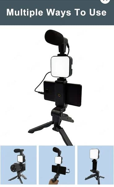 ALL IN ONE Vlogging Kit, Mobile Stand Video Making kit, with tri 2