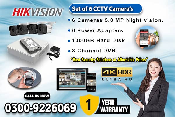 6 CCTV Cameras Set In DHA (HIKVISION) 0