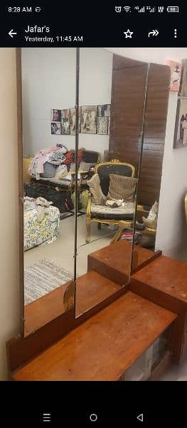 dressing with slide mirrors solid wood 5