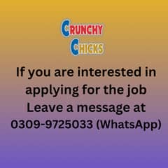 Crew Member (Dine-In) and Delivery Rider-Crunchy Chicks-Kallar Sydan